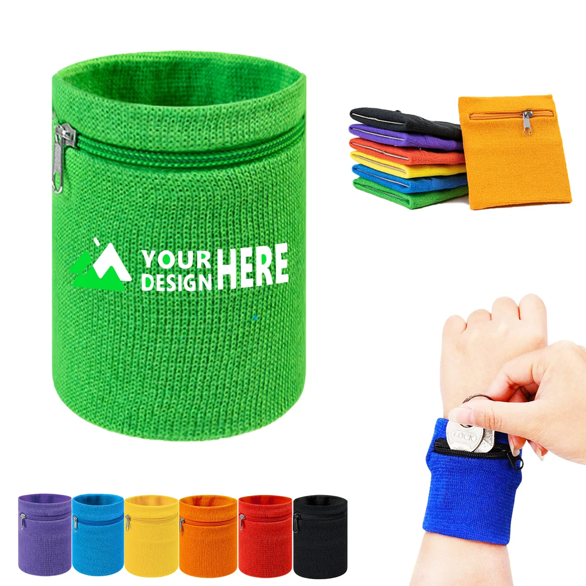 Wrist Wallet Pouch With Zipper Sport Wristband 1