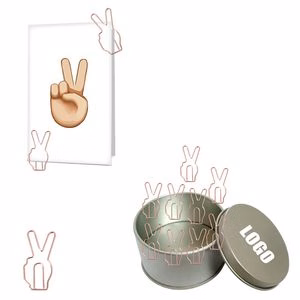Victory Shaped Paper Clips In Tin Box