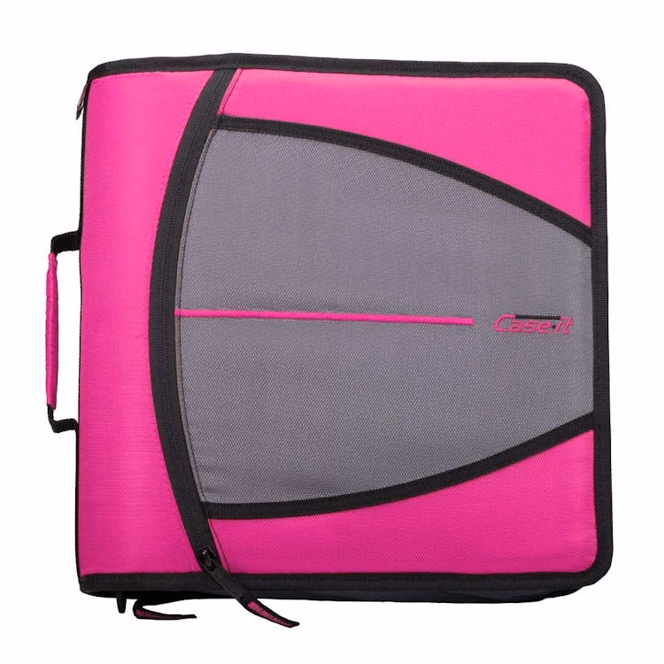 Case-It Mighty Zip Tab Binder - Magenta 3"