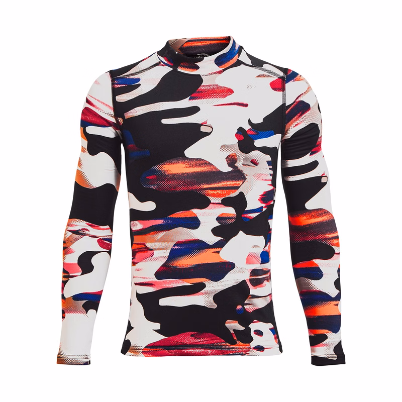 Boys' ColdGear Armour Printed Mock Long Sleeve