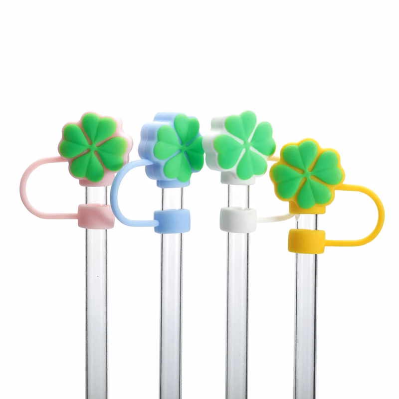 Clover Shaped 3D Silicone Straw Tips Cover