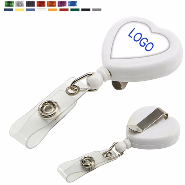 Heart Shape Retractable Badge Holder