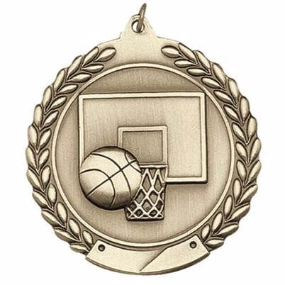 Basketball Die Cast Medal, 1 3/4"