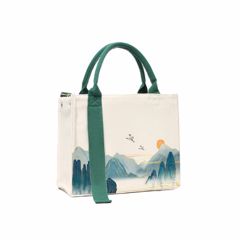 Canvas Tote Bag with Multi Pockets