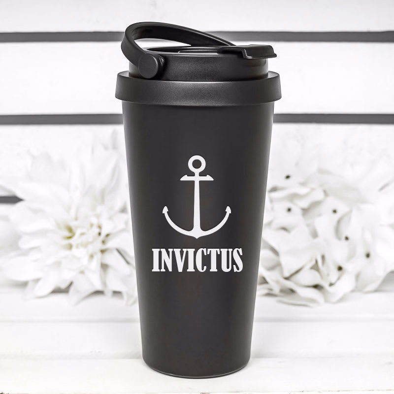 17 Oz. Laser Engraved Travel Coffee Tumblers With Handle