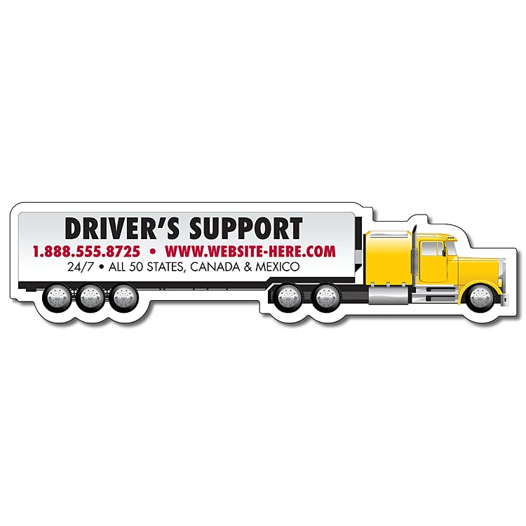 Magnet - Tractor Trailer Big Rig Semi Truck Shape (6.625x1.58) - 20 Mil. 1
