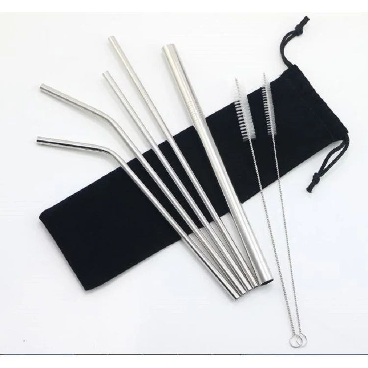 7 Stainless Steel Straws With Cleaning Brush,FREE SHIPPING! 1