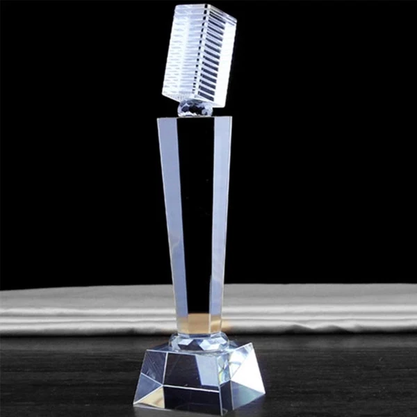 Crystal Music Microphone Trophy 1