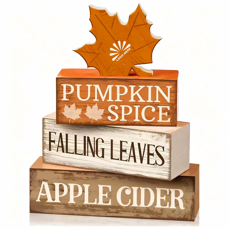 Fall Decor Wooden Maple Leaf Decoration For Desk