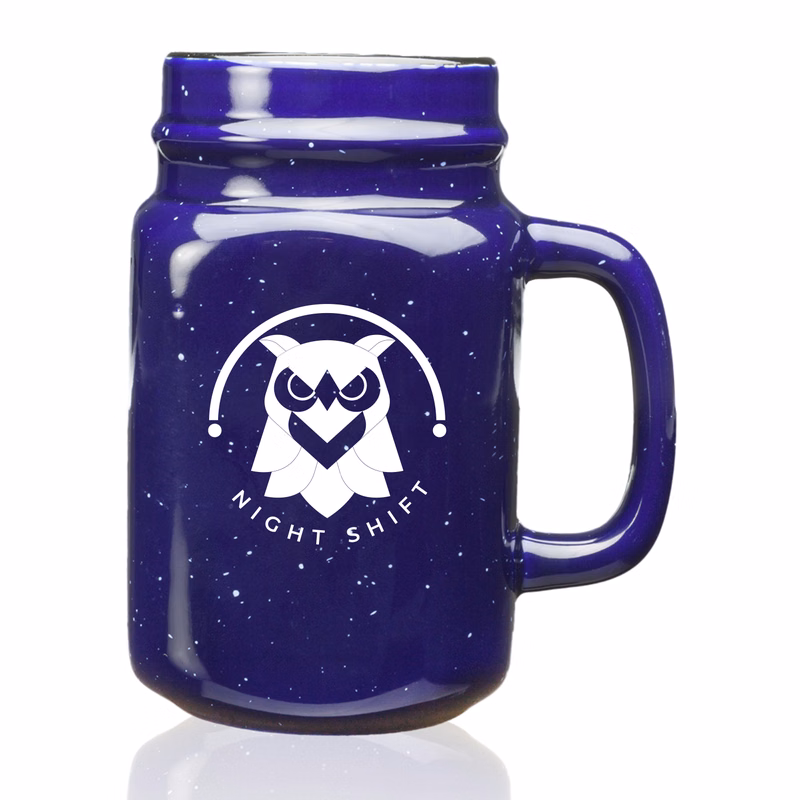 16 oz. Ceramic Mason Jar (1 Color Imprint)
