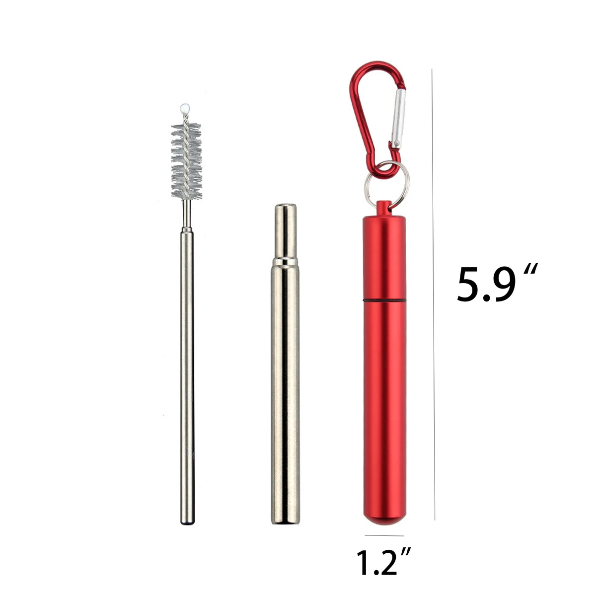 Telescopic Portable Stainless Steel Straw Metal Case 1