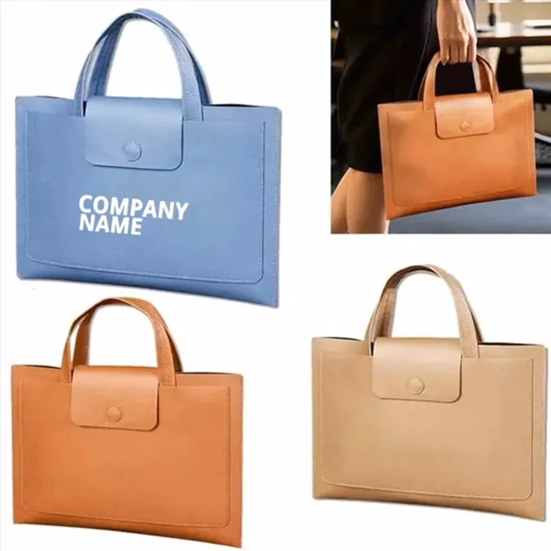 A4 Leather File Folder Tote Bag