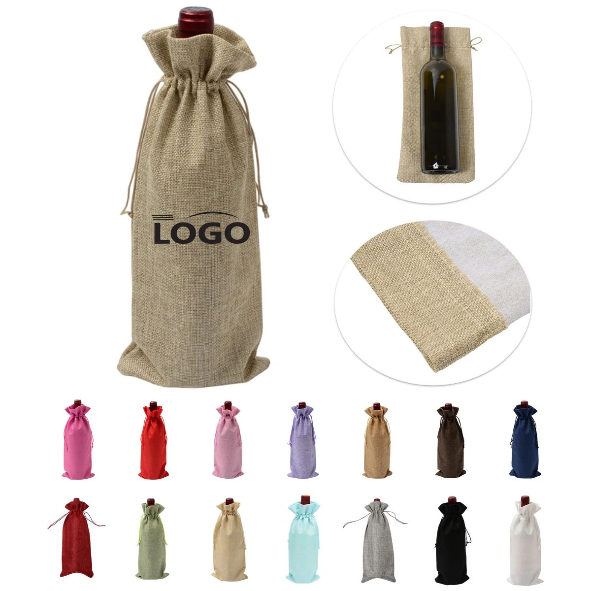 MOQ 10 Imitation Hemp Red Wine Bundle Pocket 1