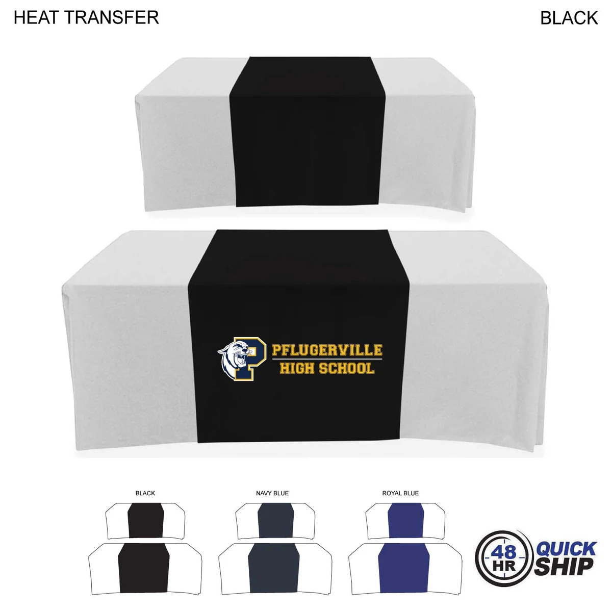 48 Hr Quick Ship - Polycotton Twill Table Runner, 30x90, Covers Front, Top and Back 1