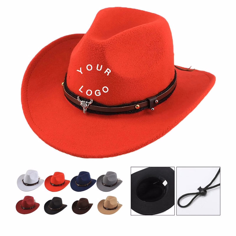 Polyester Cowboy Felt Hat with Traditional Shape