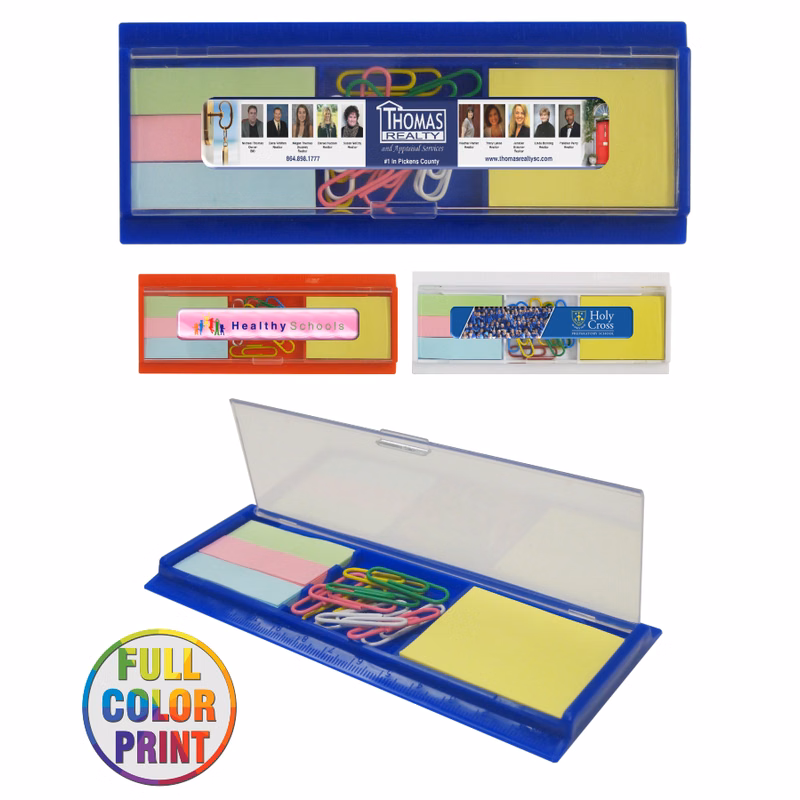 Sticky Note Set With Paper Clip & Ruler