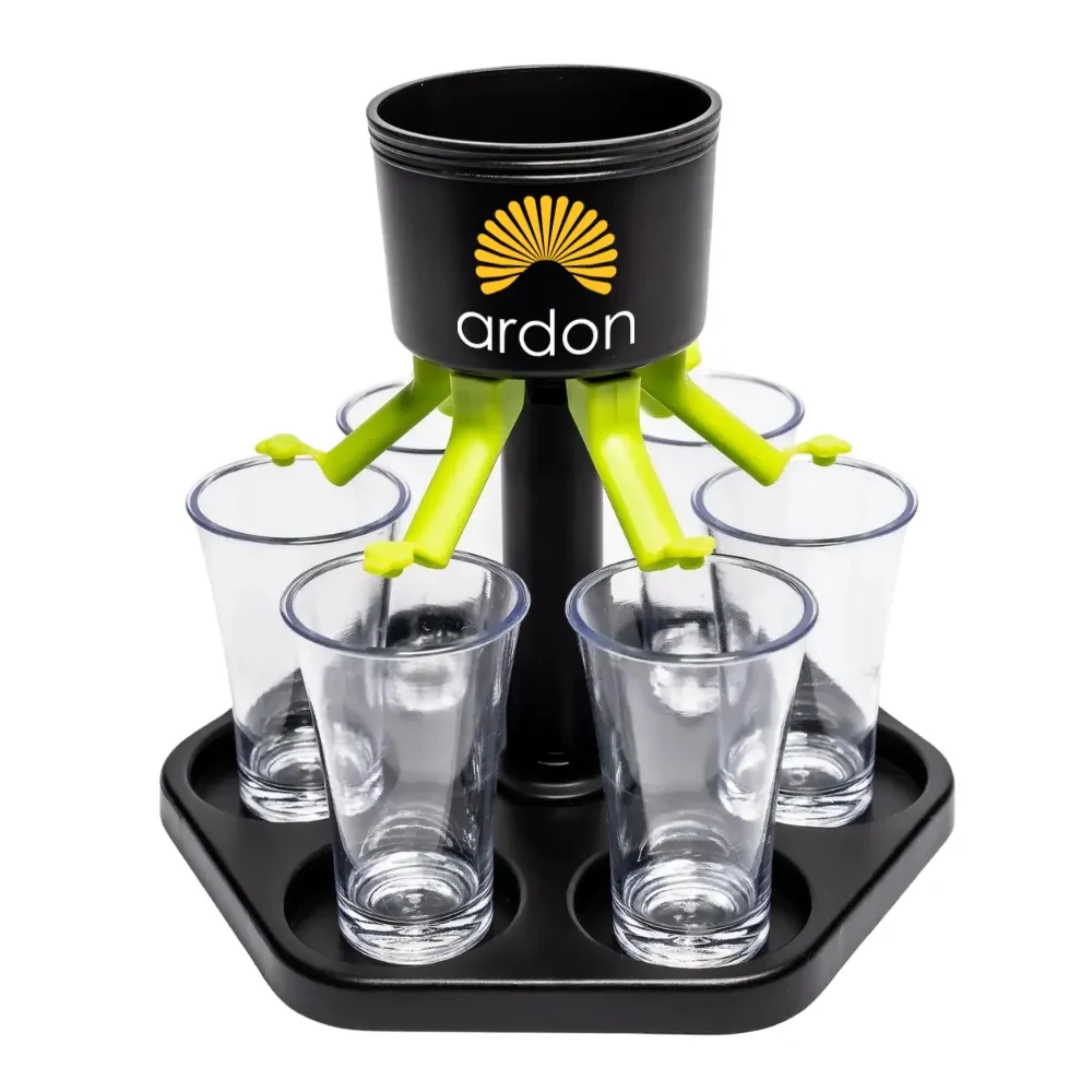 6 Glass Shot Dispenser with Tray 1