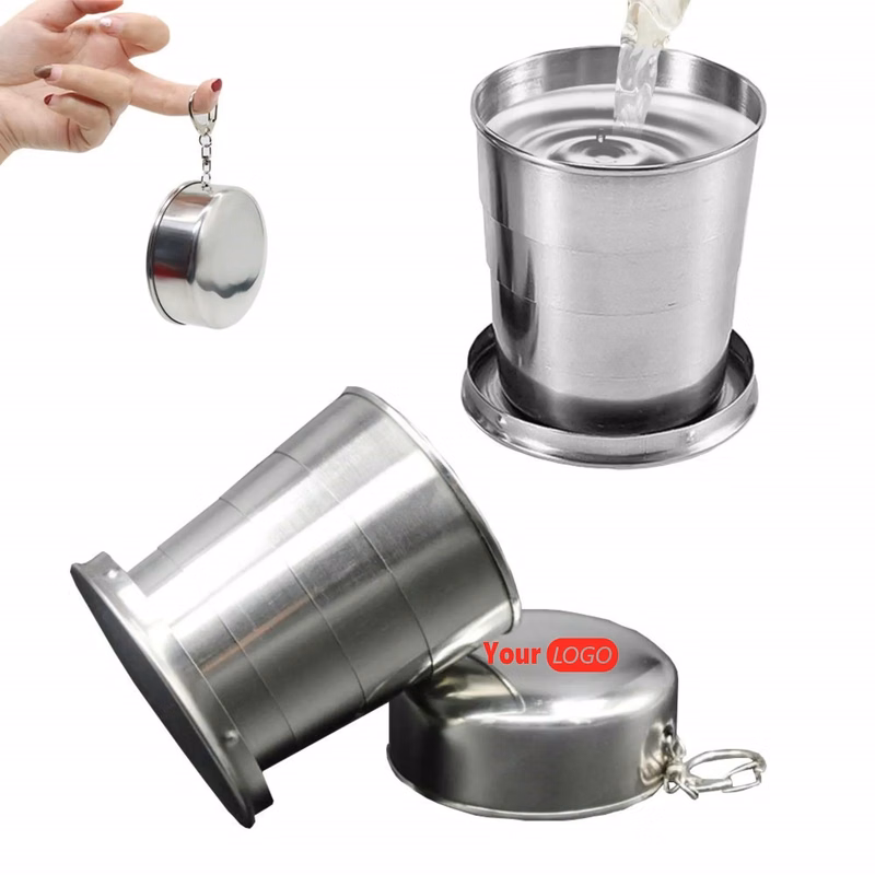 Outdoor Travel Stainless Steel Folding Telescopic Water Cup
