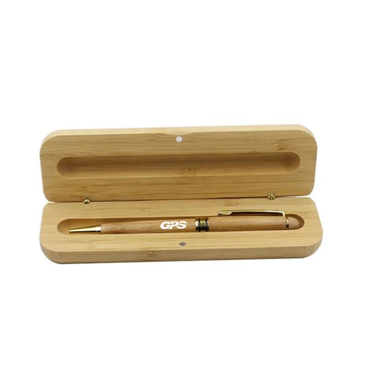 Bamboo Case W/Pen & Rollerball Gift Set 1