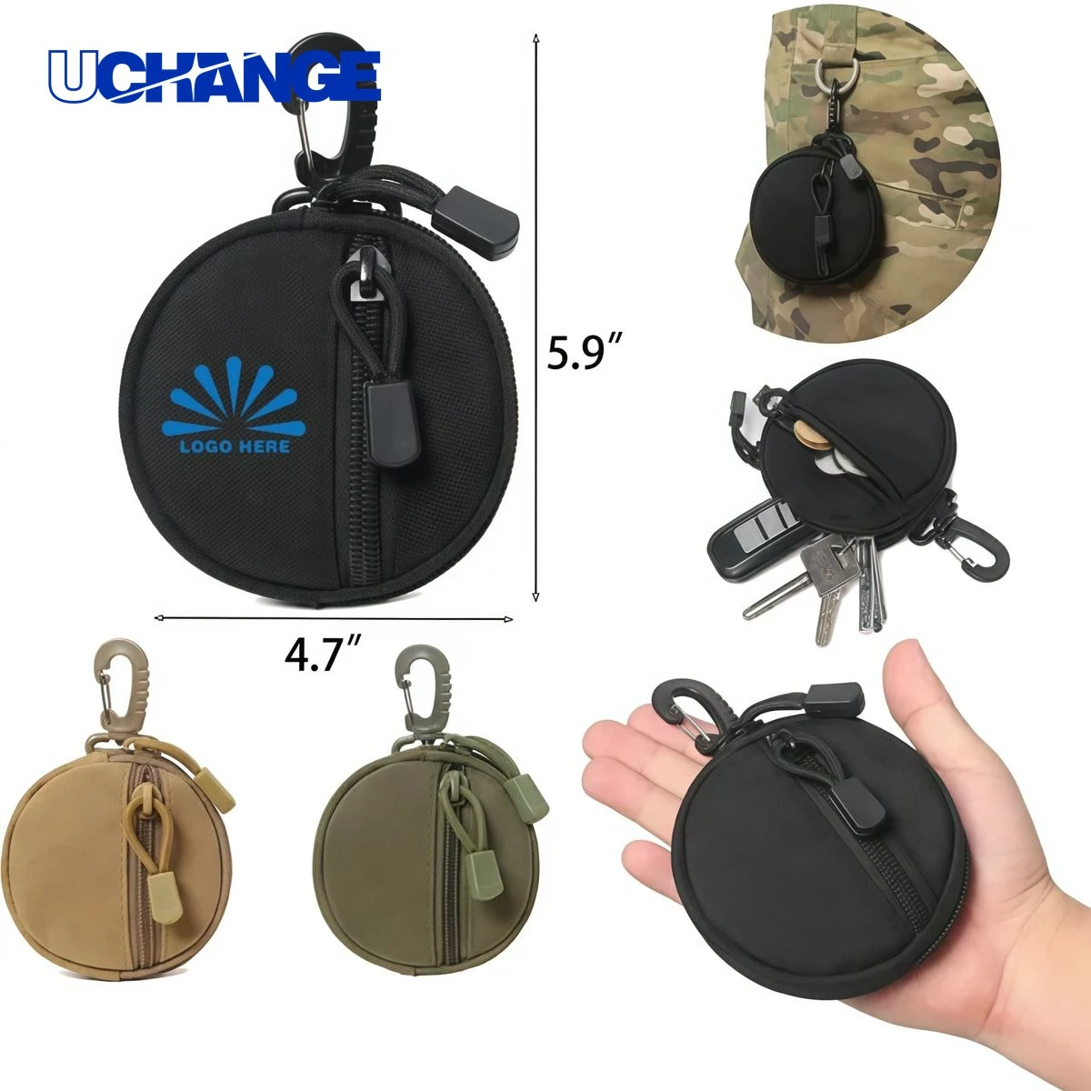 Keychain Pouch with Hook Accessory for Keys 1