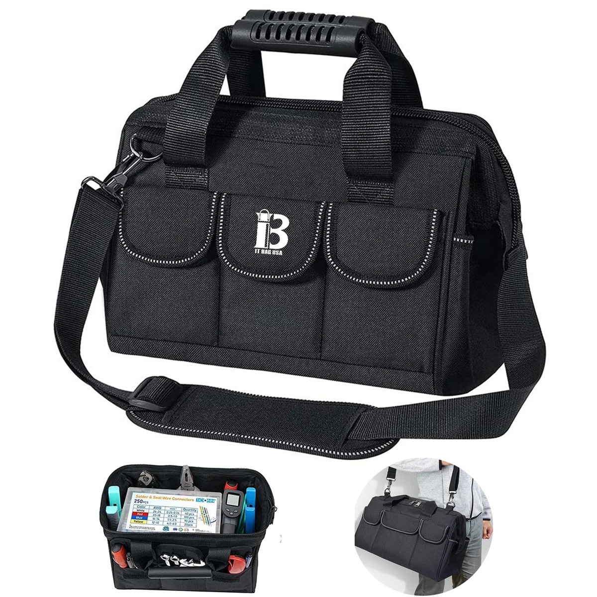 Tool Bag with Waterproof Multi-Pockets Wide Mouth 1