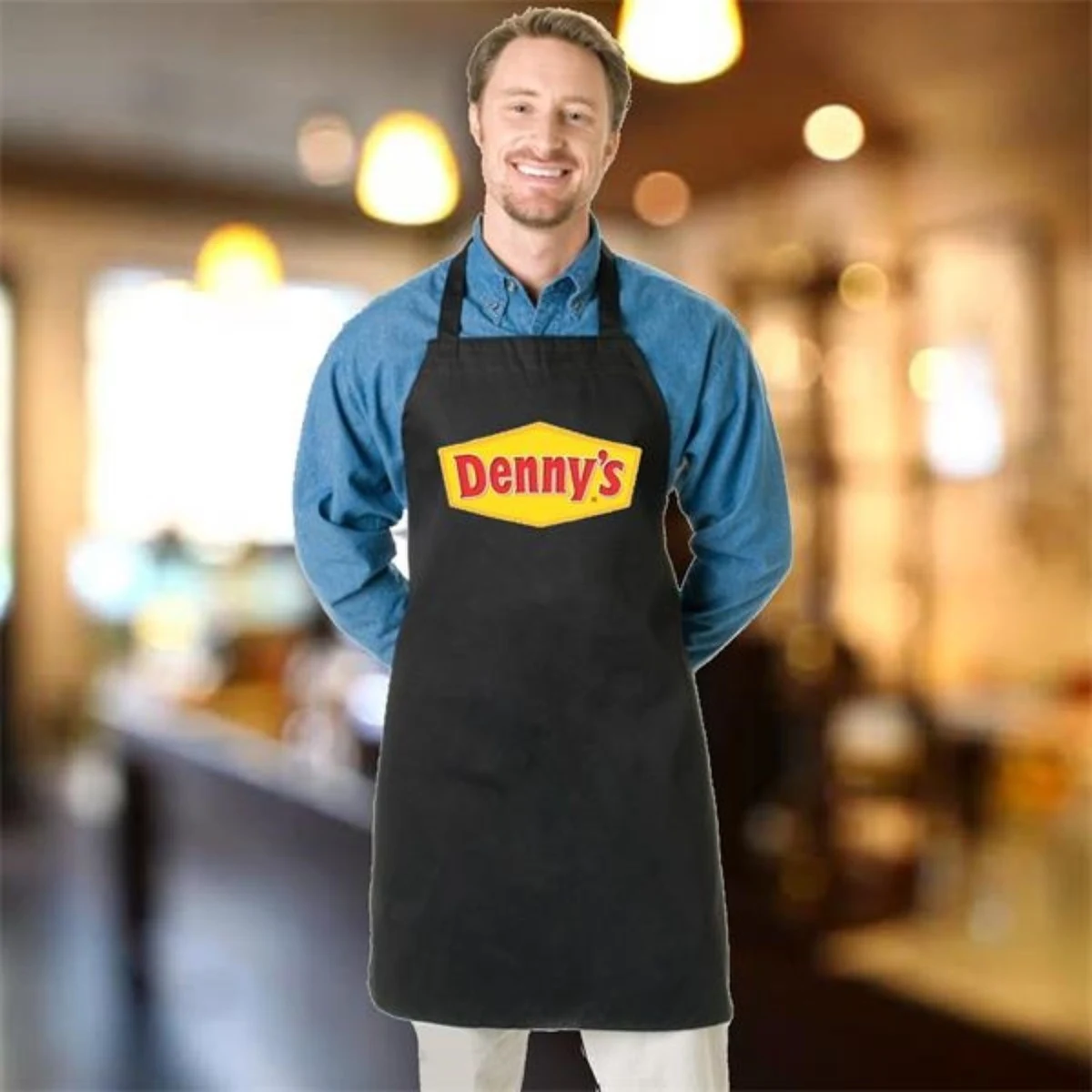 7.5 oz. Wide Bib Butcher Apron w/ Custom Logo Full Length Apron USA Decorated (28" x 34") 1
