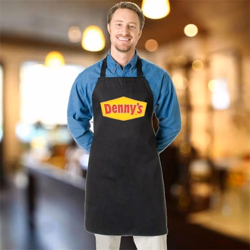 7.5 oz. Wide Bib Butcher Apron w/ Custom Logo Full Length Apron USA Decorated (28" x 34")