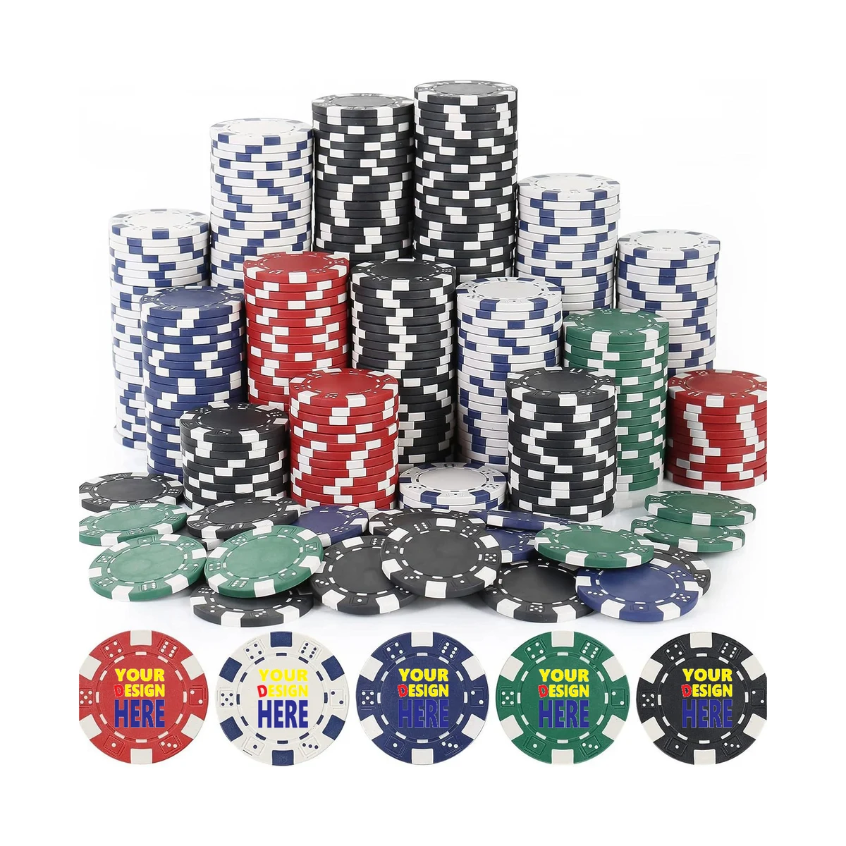 Texas Poker Chips Moq100, 0.03Lbs Customizable, High Quality 1
