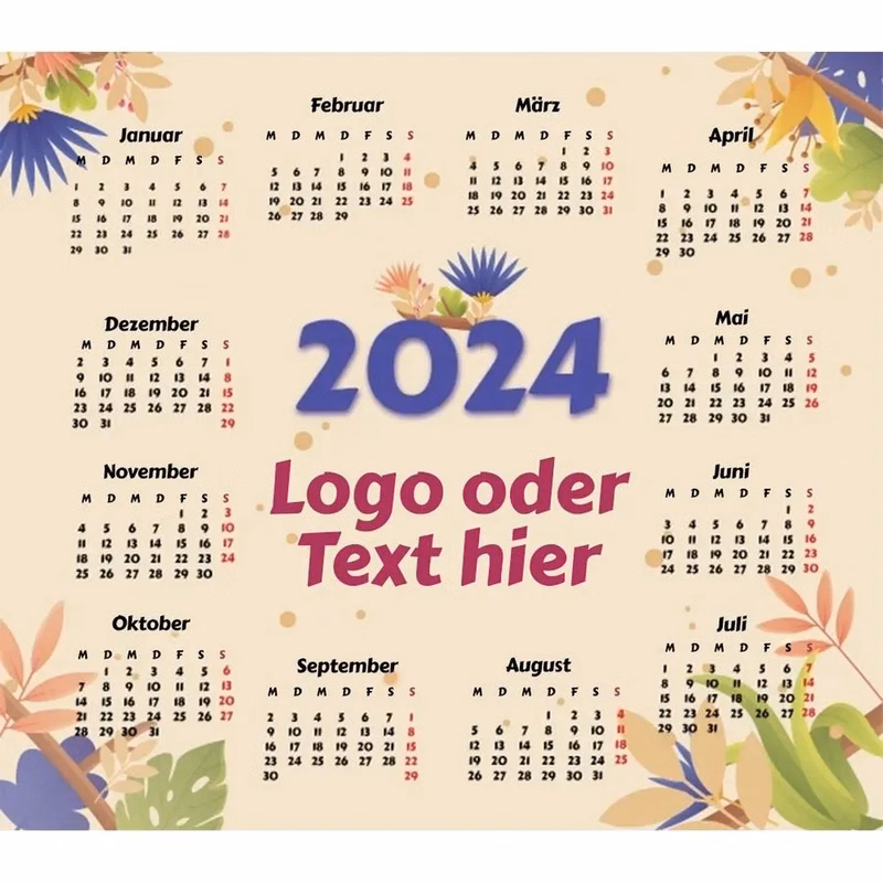 Floral Mouse Pad with Calendar