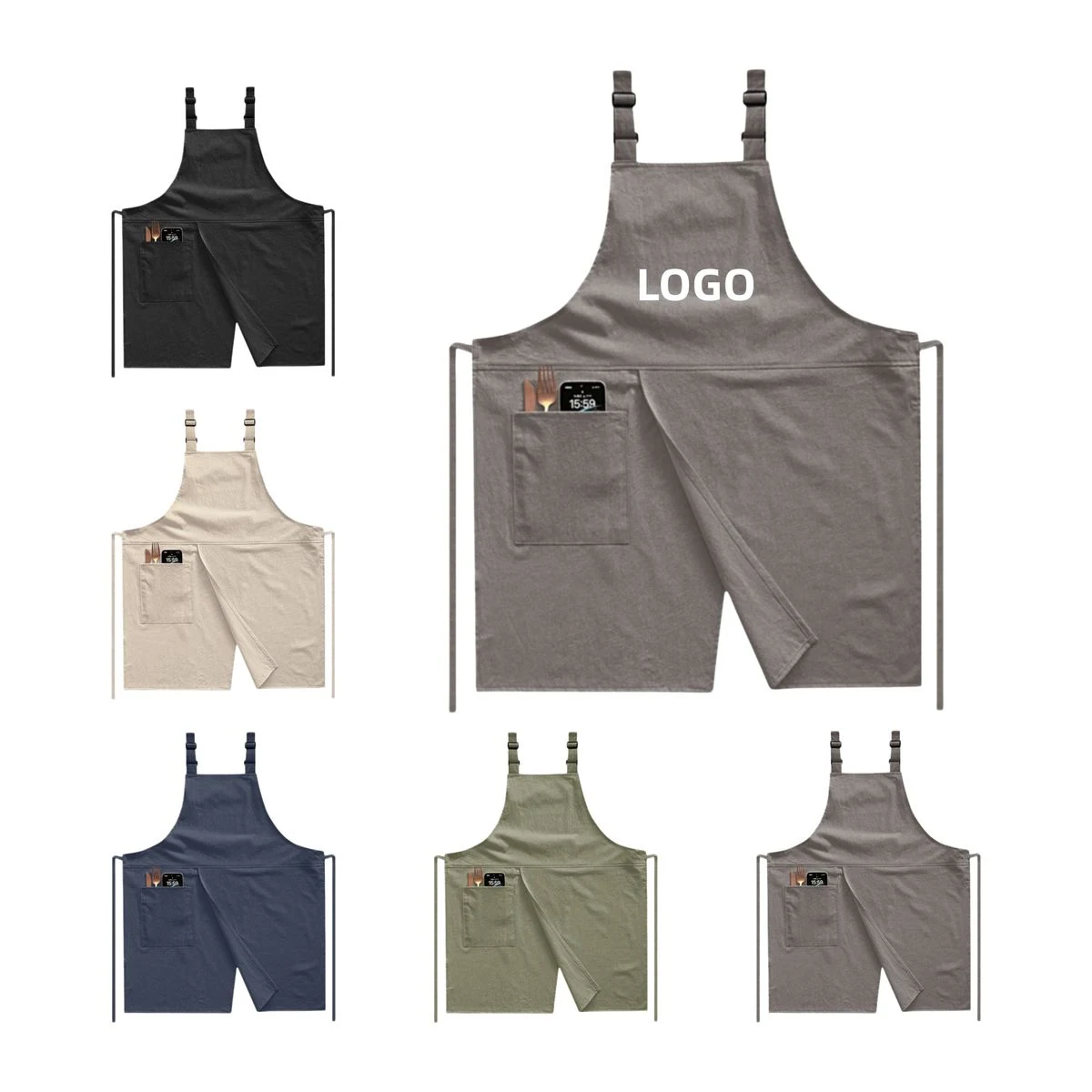 Soft Cotton-Linen Cross-Back Apron 1