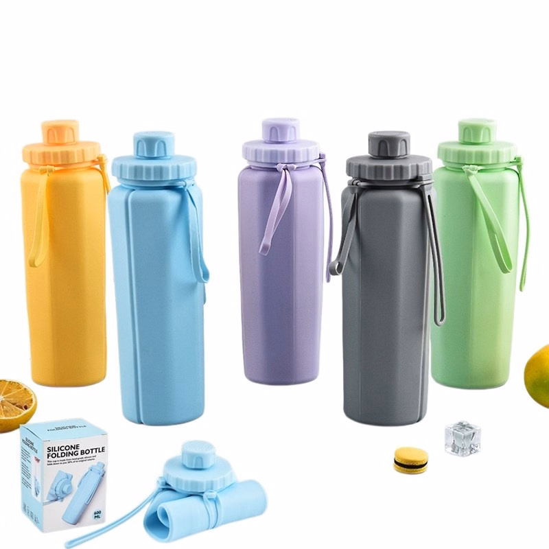 20 oz Collapsible Silicone Bottle W/ Strap