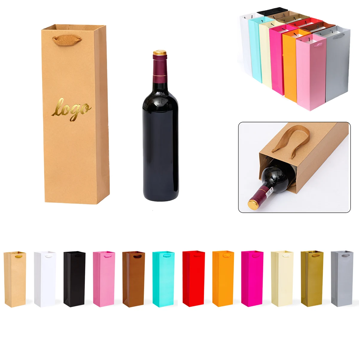 MOQ50 Colorful Wine Gift Bags 1