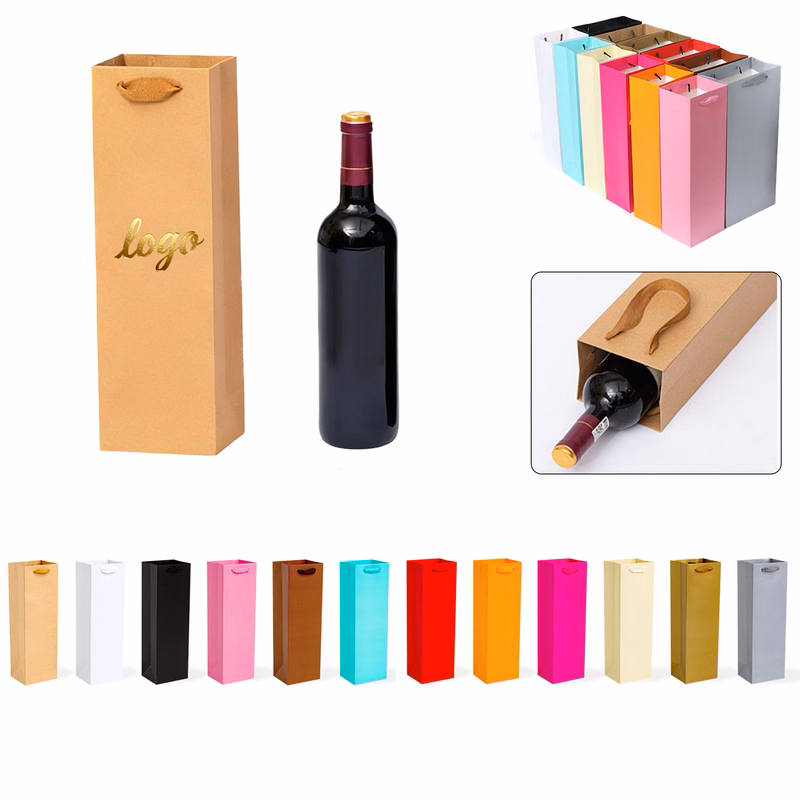 MOQ50 Colorful Wine Gift Bags