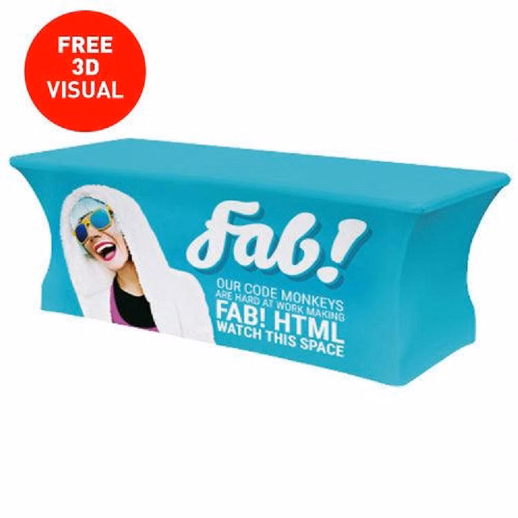 Premium Stretch Table Cover 4ft 4-Sided (Close Back) (Full-Color Dye Sublimation, Full Bleed)