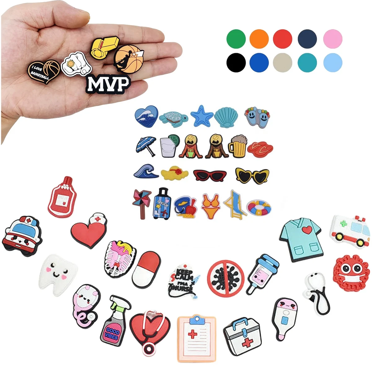 Available Different Types PVC Clogs Shoes Charm Accessories 1
