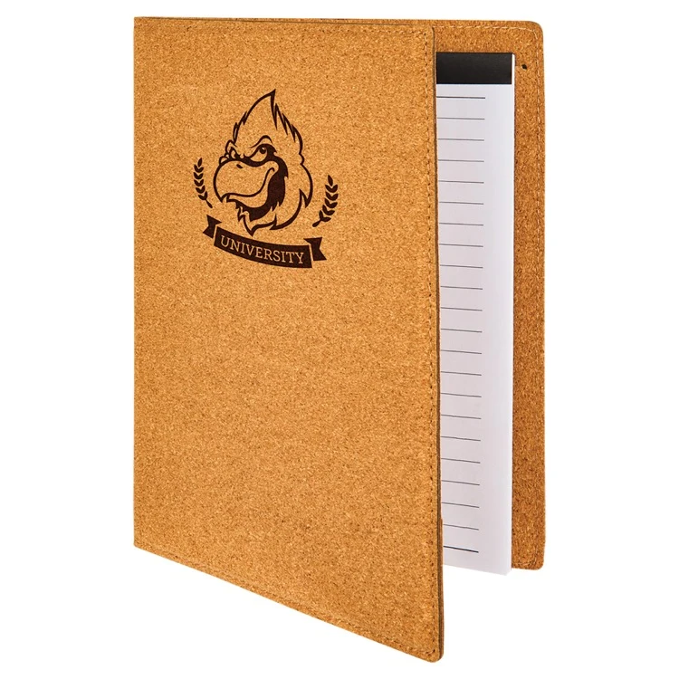 7" x 9" Small Cork Portfolio with Notepad 1