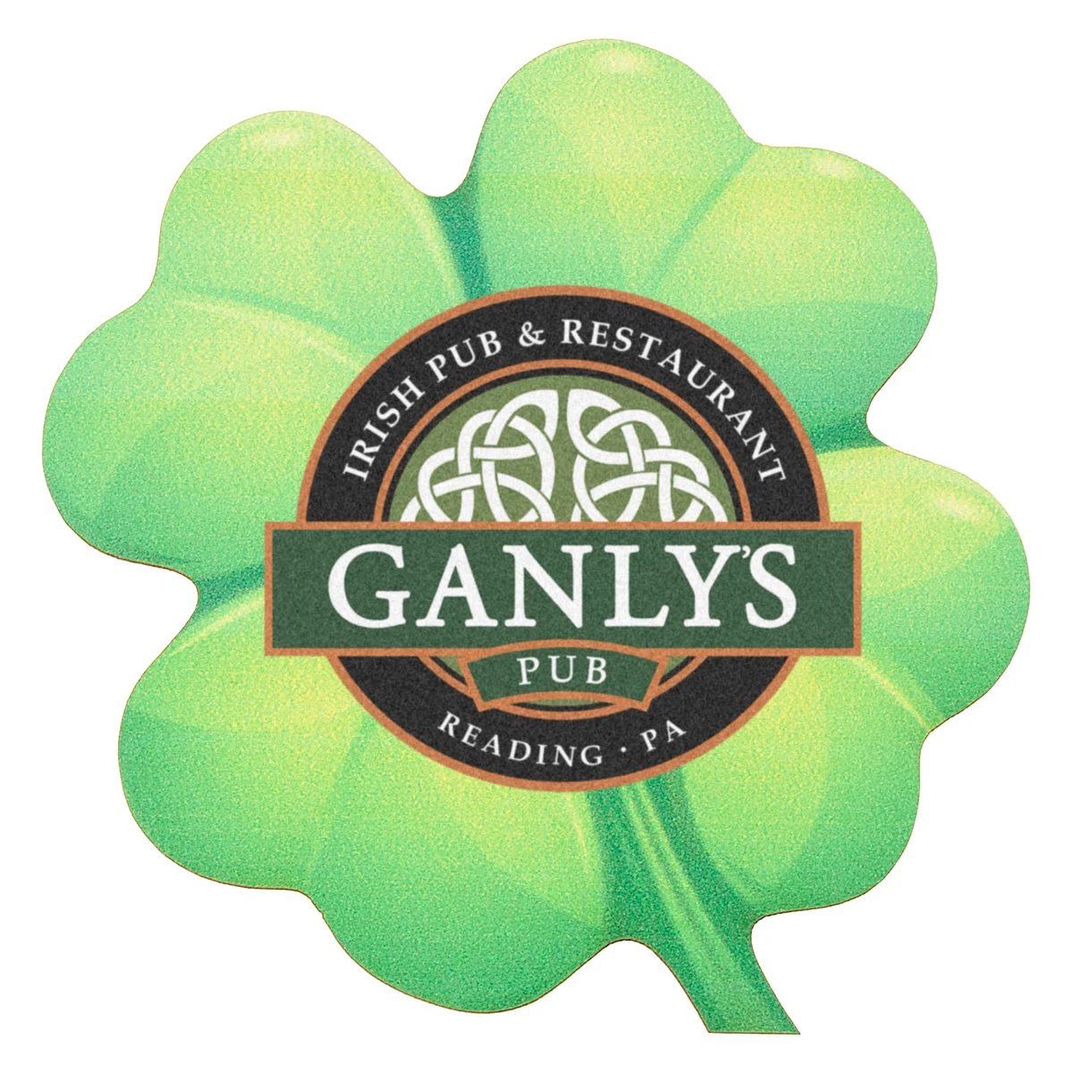 Full Color Process 60 Point Clover Pulp Board Coaster 1