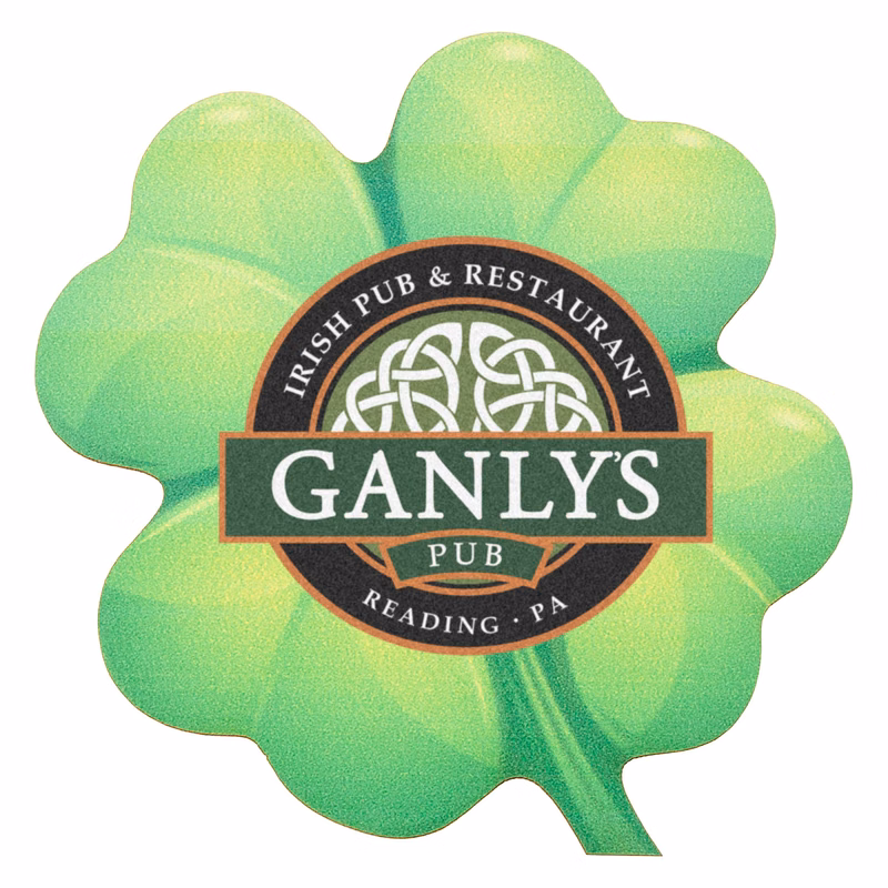 Full Color Process 60 Point Clover Pulp Board Coaster