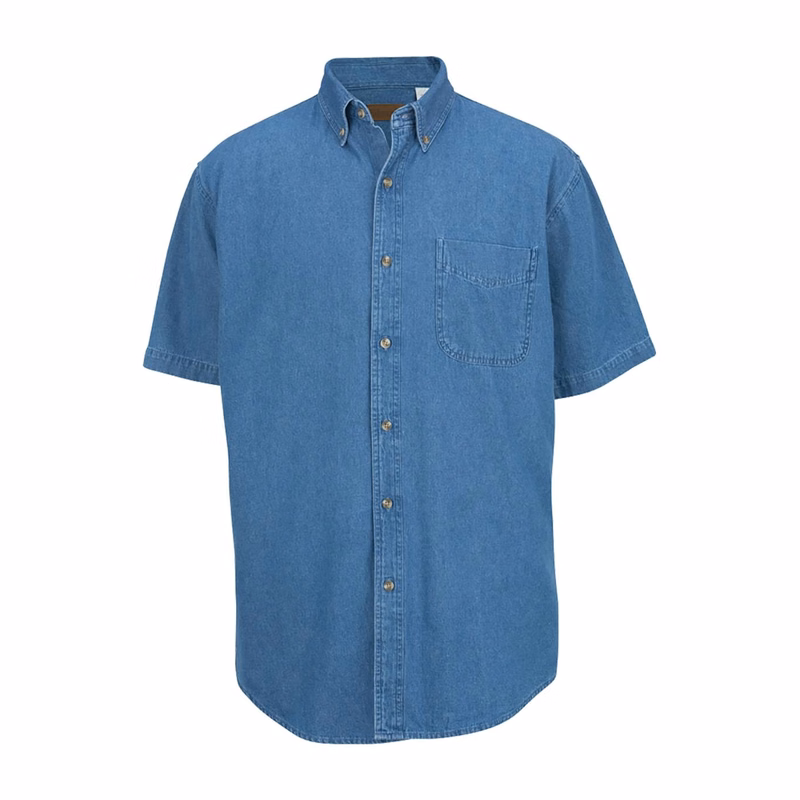 Denim Short Sleeve Mens Shirt