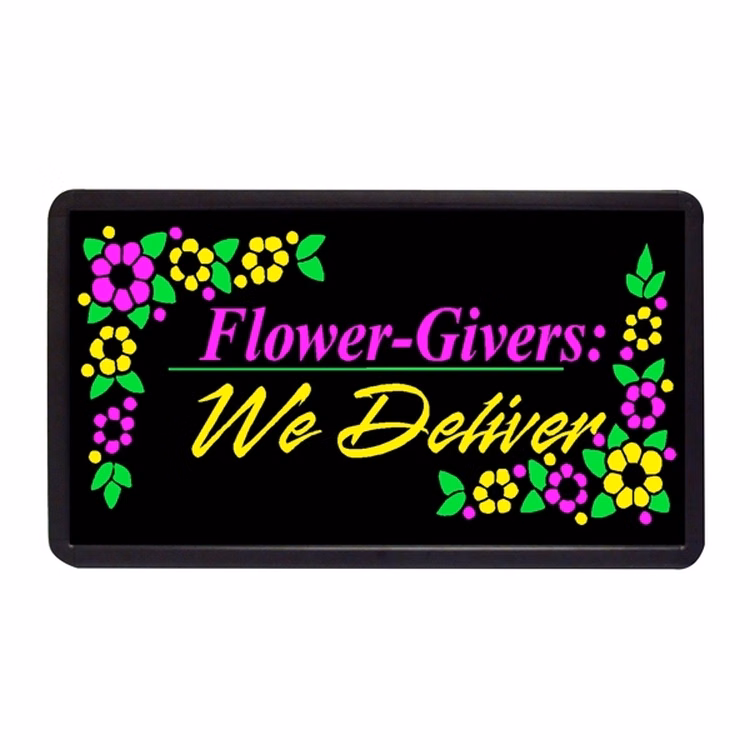 Flower-Givers: We Deliver 13" x 24" Simulated Neon Sign