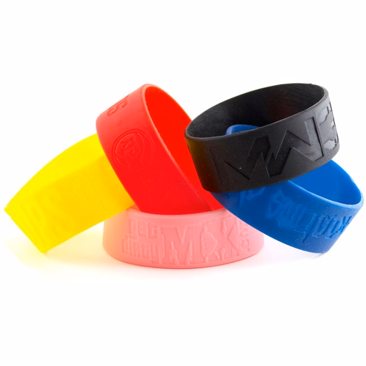 1" Debossed Silicone Wristband