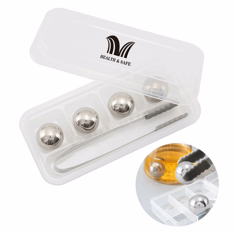 Reusable Round Stainless Steel Ice Cube Set