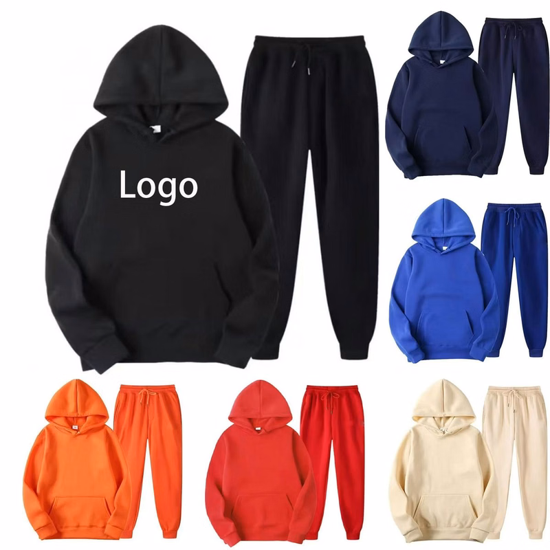 Breathable Fleece-Lined Jogger Set with Kangaroo Pocket