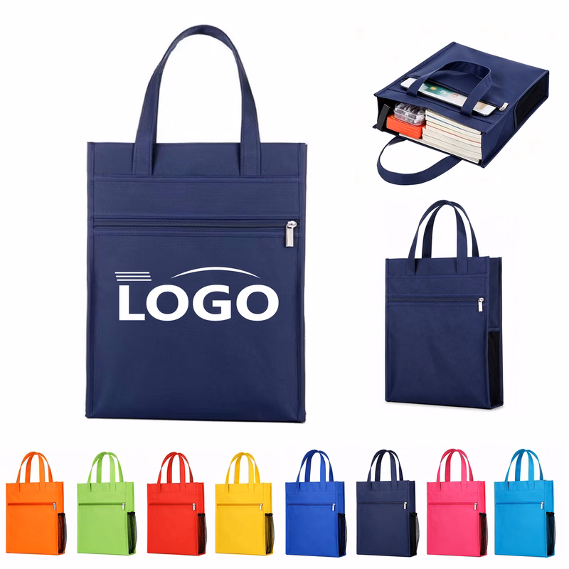 MOQ20 Zippered Oxford Mesh Side Pocket Handbag