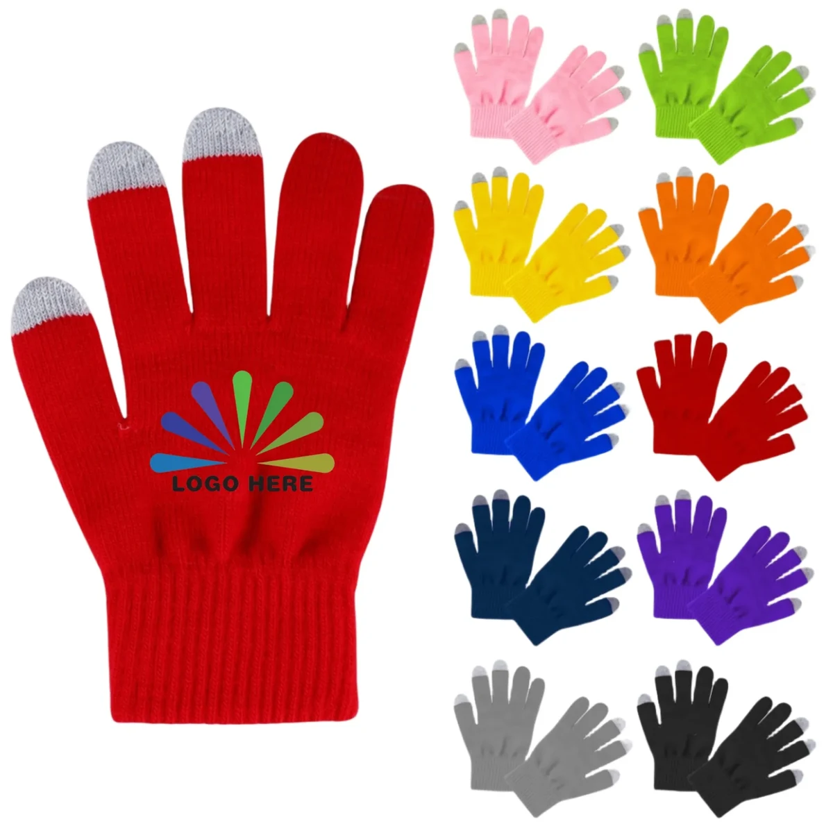Full Color Winter Touchscreen Knitted Gloves 1