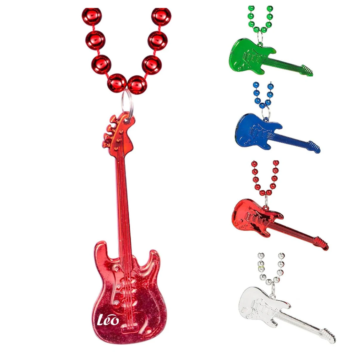 Multi colored electroplated guitar necklace bead chain 1