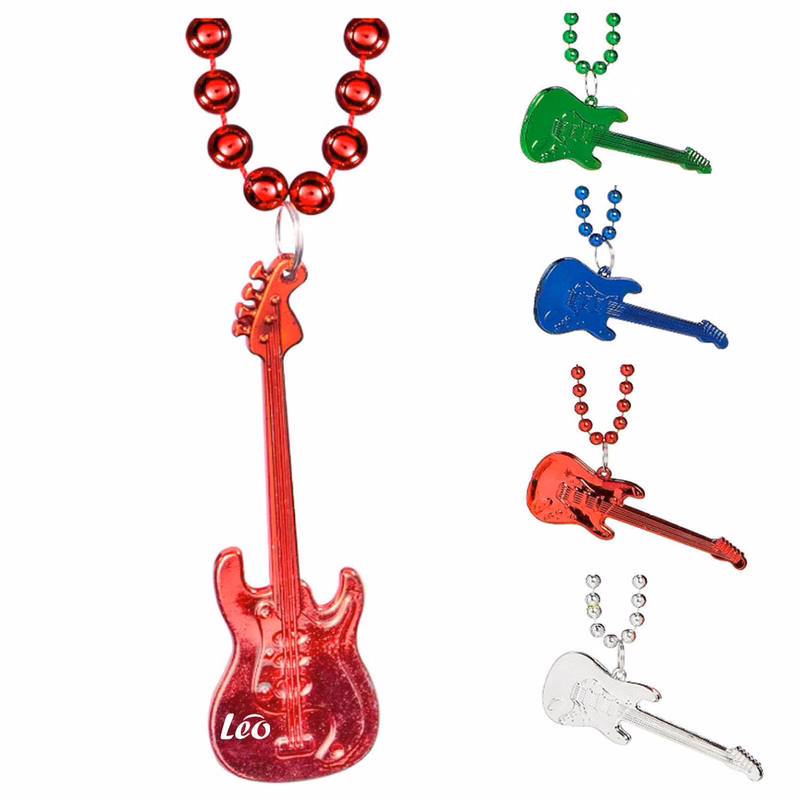 Multi colored electroplated guitar necklace bead chain