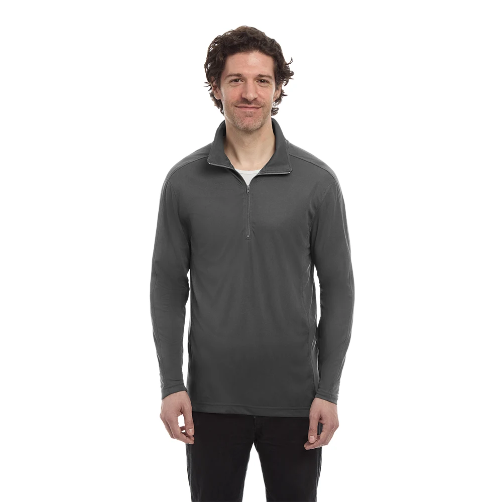 MENS WICKING SOLID 1/4 ZIP LS PULLOVER 1