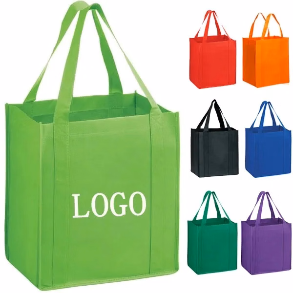 Large Non-Woven Grocery Tote Bags - 13W x 10 x 15H