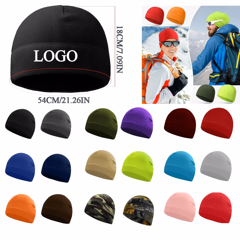 Fleece Skull Beanie for Running Skiing Cycling Sports
